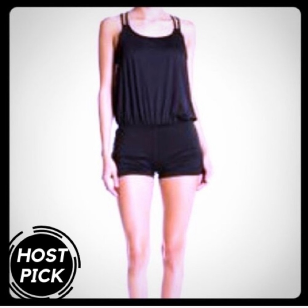 PINK LOTUS Black Romper